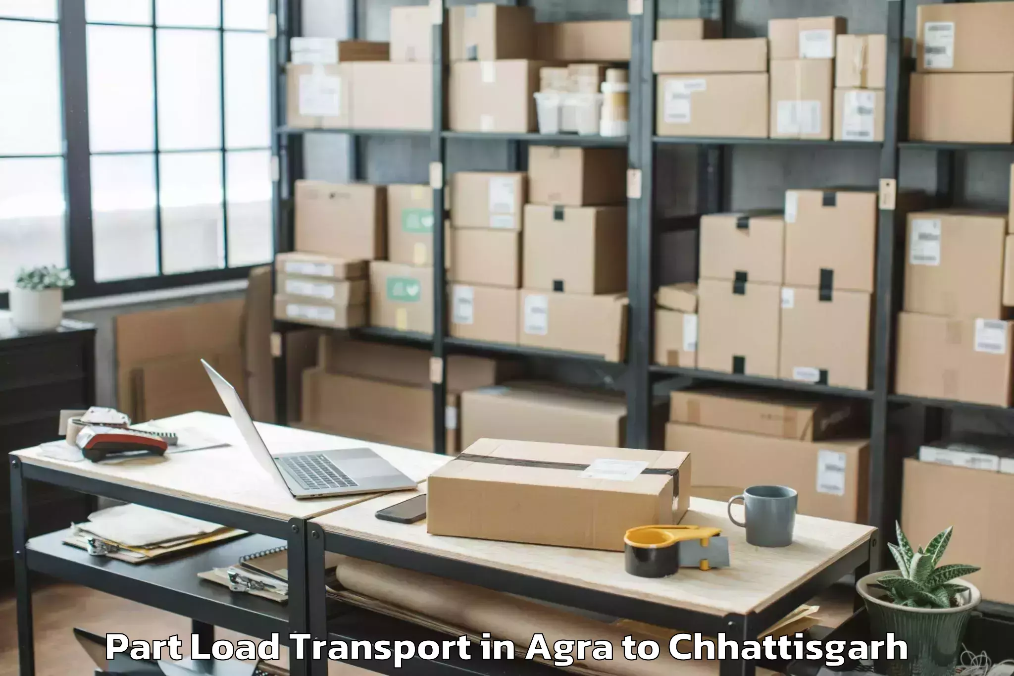 Professional Agra to Bastar Part Load Transport